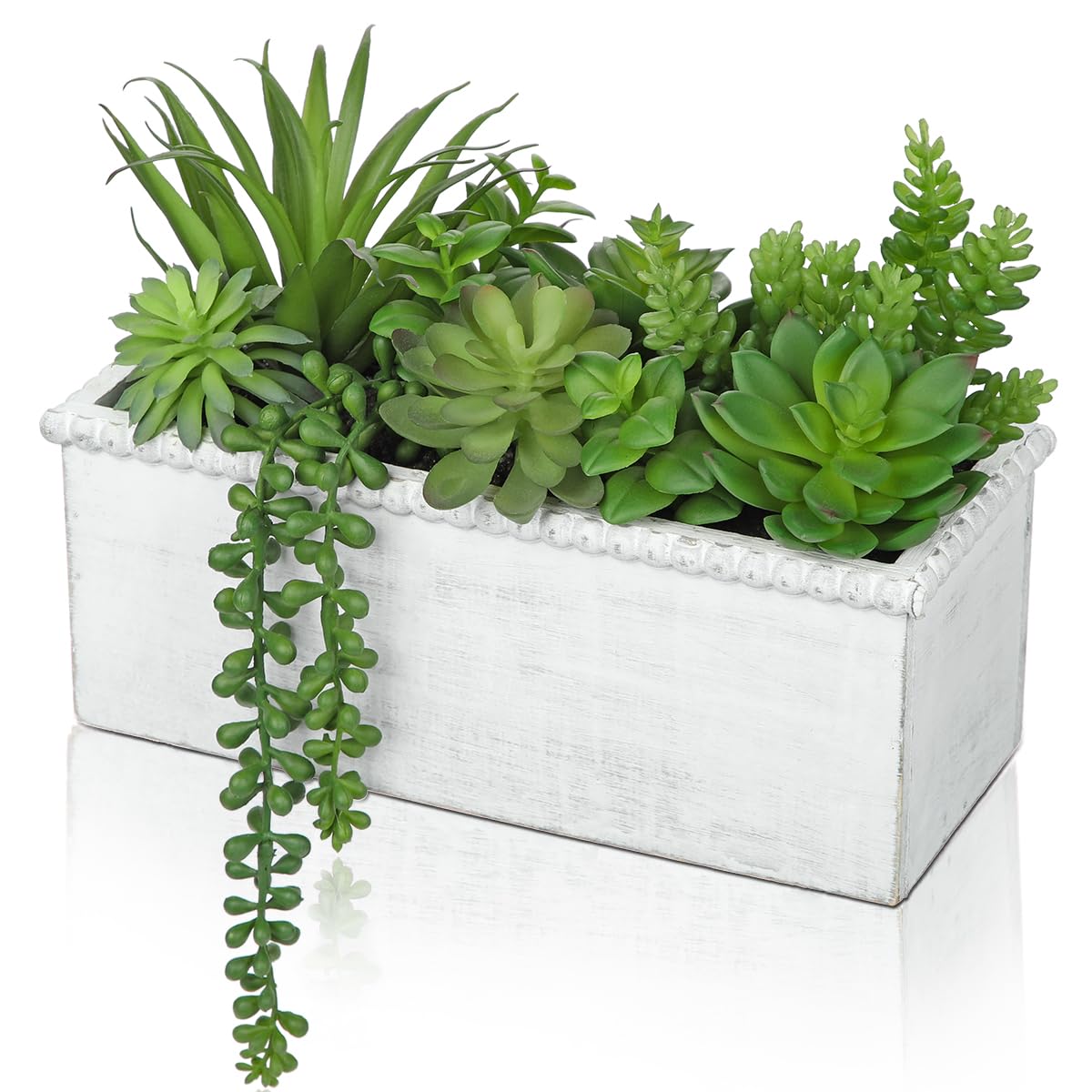 Briful Piante grasse artificiali in vaso di legno, piante artificiali decorative per interni, piante grasse finte, piccole piante finte per soggiorno, bagno, cucina, decorazione da tavolo