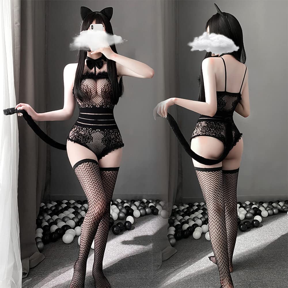 Temptshow Anime cute cat cosplay Japanese sexy underwear uniform suit maid uniform: Cute Suit