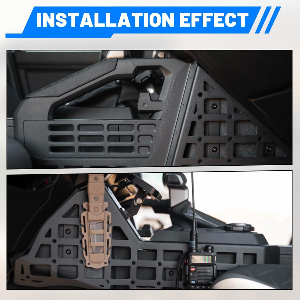 WOLFSTORM Molle Panel Center Console for 2024-2026 Toyota Tacoma Organizer Storage Acccessories Black(Need to Minor Drilling for Installation)