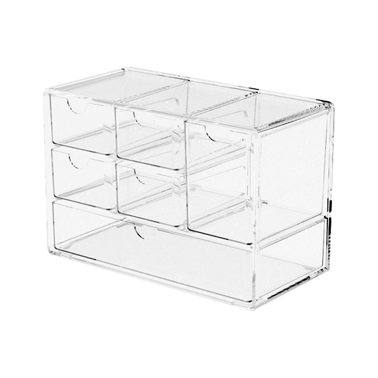 Small Drawer Organizer for Desk – Transparent Storage Cabinet with Pull-Out Drawers | Desktop Organizer Box for Pens, Erasers, Art Supplies, Cosmetics, Craft Items | Minimalist Tabletop Organizer