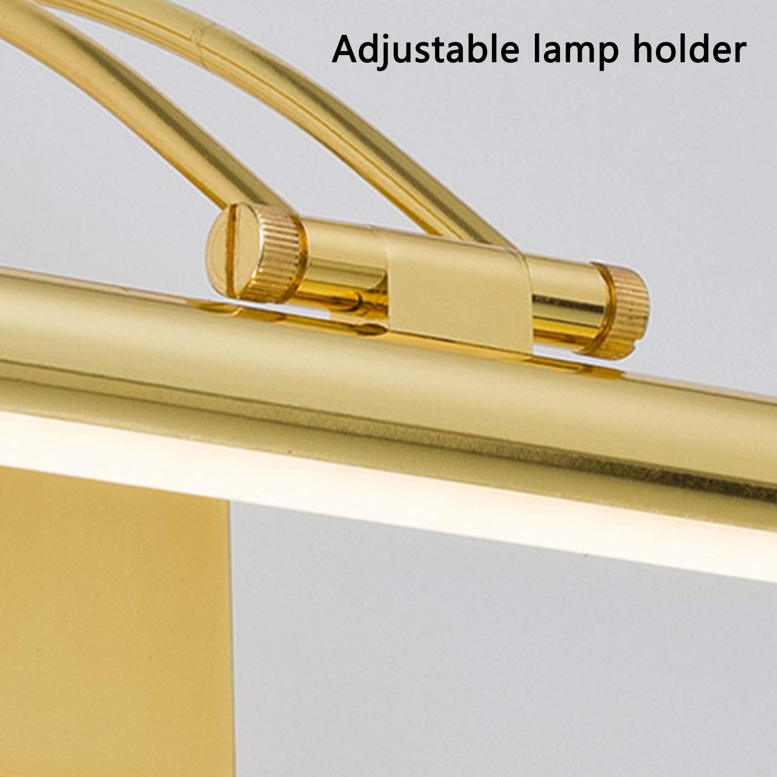 LED-Spiegel-Frontleuchte, goldene moderne Badezimmer-Spiegelleuchten, schwenkbar um 240°, Lampenkopf, neutralweiß, Badezimmerbeleuchtung, Metall-Spiegelschrankleuchten für WC, Tisch, Wandleuchte, 55
