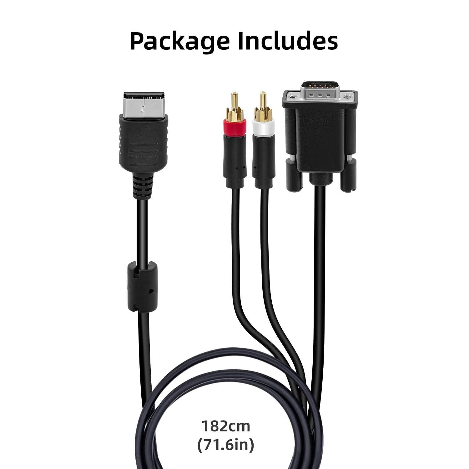 Gam3Gear VGA AV Audio Video Cable con RCA para Sega Dreamcast