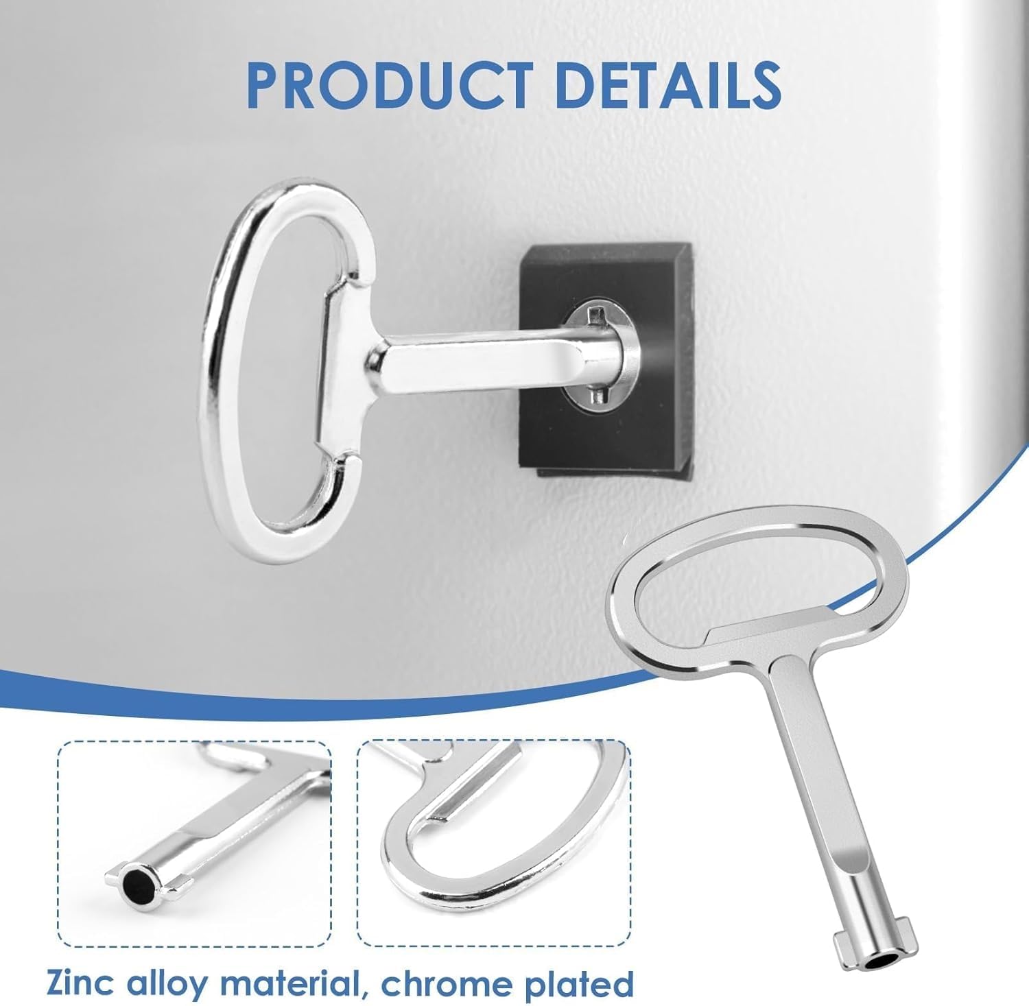 2PCS Llave del Gabinete Eléctrico 6mm Aleación de Zinc Llave del Armario de Control Llave de Caja de Medidor Multifuncional, Adecuado para Armarios de Distribución Armarios Rittal PS Armarios GGD