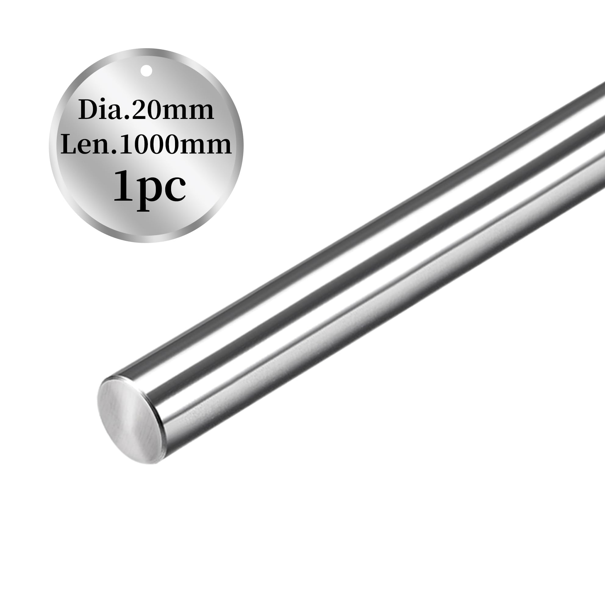 Linear Motion Rod 1pc 20mm x 1000mm (0.787 x 39.37 inches) Metric Case Hardened Chrome Plated Linear Shaft Rail Guide for 3D Printer DIY CNC - Metric h8 Tolerance BELLA BAYS