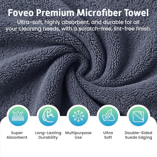 Image of Microfiber Cloth 350 GSM - 40x40 cm, (Grey) | Ultra-Soft, Lint-Free & Streak-Free Towels for Car, Bike, Interior & Exterior Detailing, Polishing & Washing (Pack of 1)