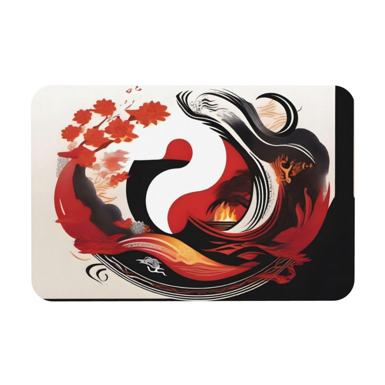 PHAYAH Alfombra de baño de goma antideslizante con rayas rojas y negras y absorbentes, tapete para puerta interior, tapete de piso de 15.7 x 23.6 pulgadas