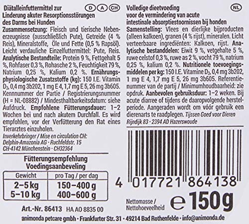animonda Integra Protect Sensitive Hund & animonda Integra Protect Hunde Intestinal, Diät Hundefutter, Nassfutter bei Durchfall oder Erbrechen, Pute Pur, 11 x 150 g