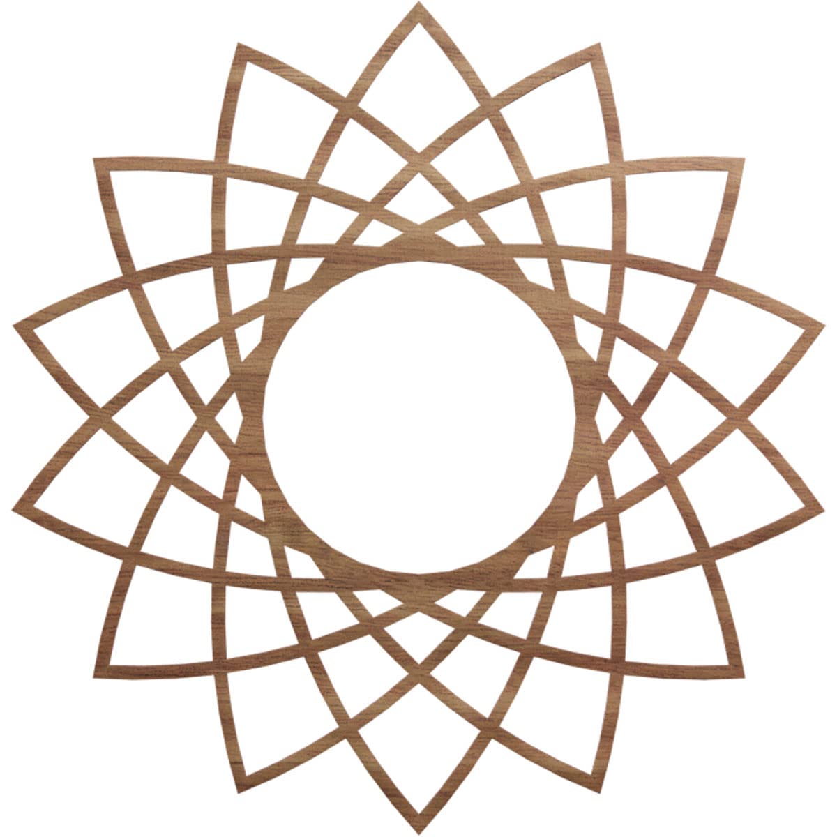 Ekena Millwork 40"OD x 15 3/8"ID x 3/8"T Eleanor Wood Fretwork Pierced Ceiling Medallion, Walnut