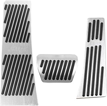 Car Foot Pedal Fit for BMW IX5 IX 2021 2022 2023 2024 Car Fuel Accelerator Brake Cover Non-Slip Pad Aluminum Accessories kitRest at Silver 3pcs