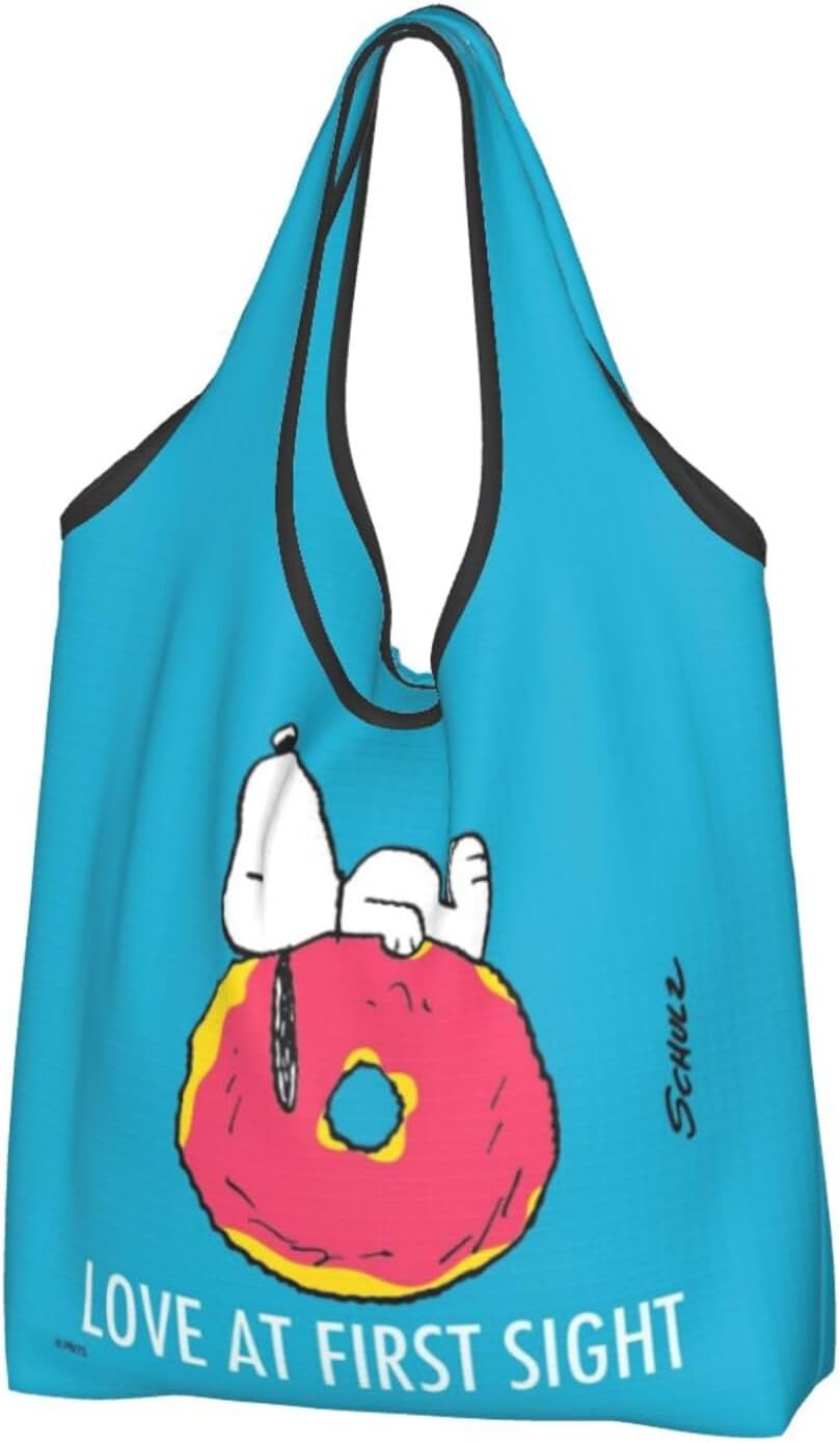 [Mineye] スヌーピー エコバッグ ショッピングバッグ 大容量 ポーチ付き 折りたたみ コンパクト収納 おしゃれ ギフト ショ