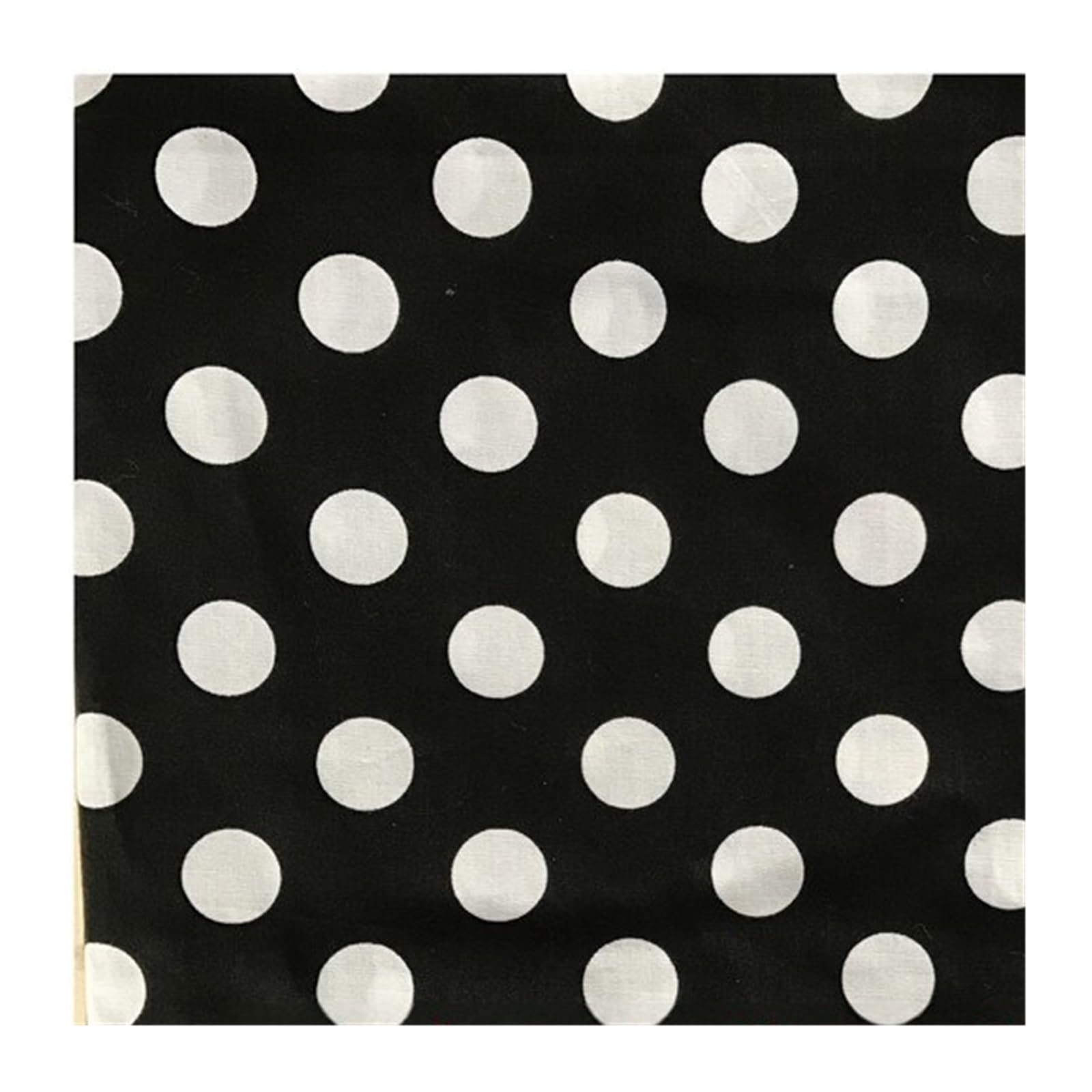 Polka Dot Cotton Fabric Multicolor 1 Meter for Sewing Dress Tablecloth Apron(Black)