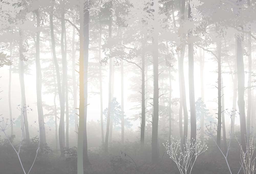 WS Wallpaper Forest Wall Mural Removable for Living Room Forest Murals for Walls Bedroom Kitchen Wallpaper (Peel and Stick 148 x 118.1 in)