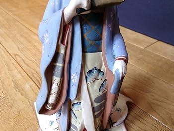 Amazon.co.jp: レトロ 日本人形 陶器人形 女性 扇子 着物 和風