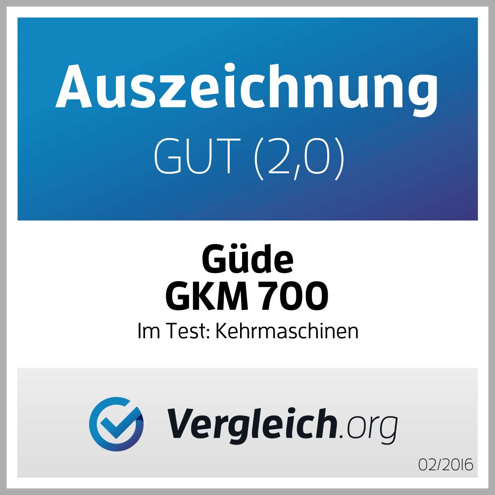 Güde Barredora manual GKM 700, ancho de barrido de 700 mm, contenedor de residuos de 14 l, salida de superficie de 2000 m2/hora