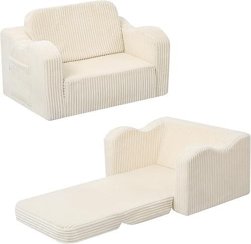 Miniatura 206 de MeMoreCool Sofá de dinosaurio para niños, silla plegable para niños pequeños, sofá cama convertible que brilla en la oscuridad, salón plegable para