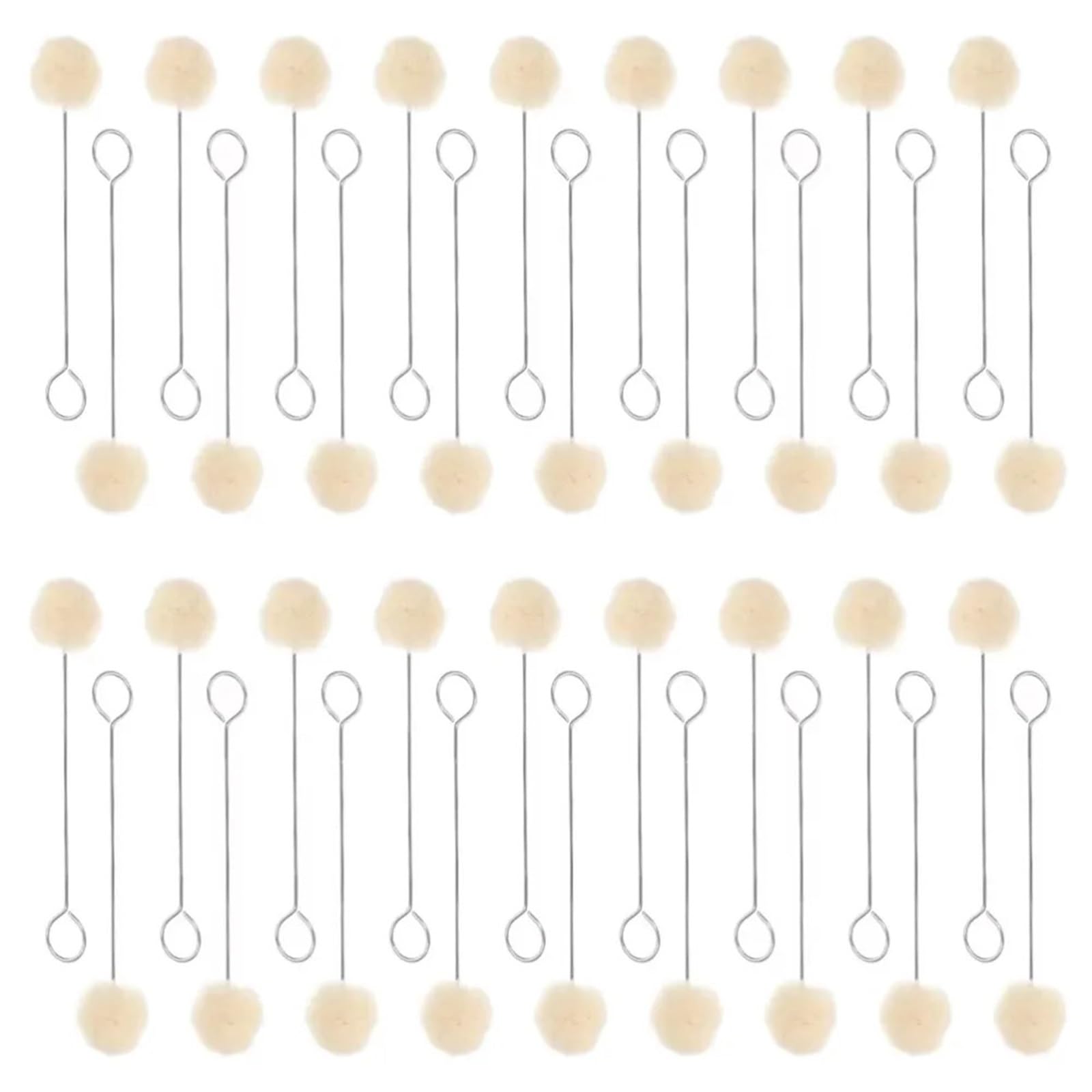 Szczotka kulkowa z wełny, Pędzel malarski w kulki skórzane wełniane biały 12,5/15cm 200 szt(15cm)