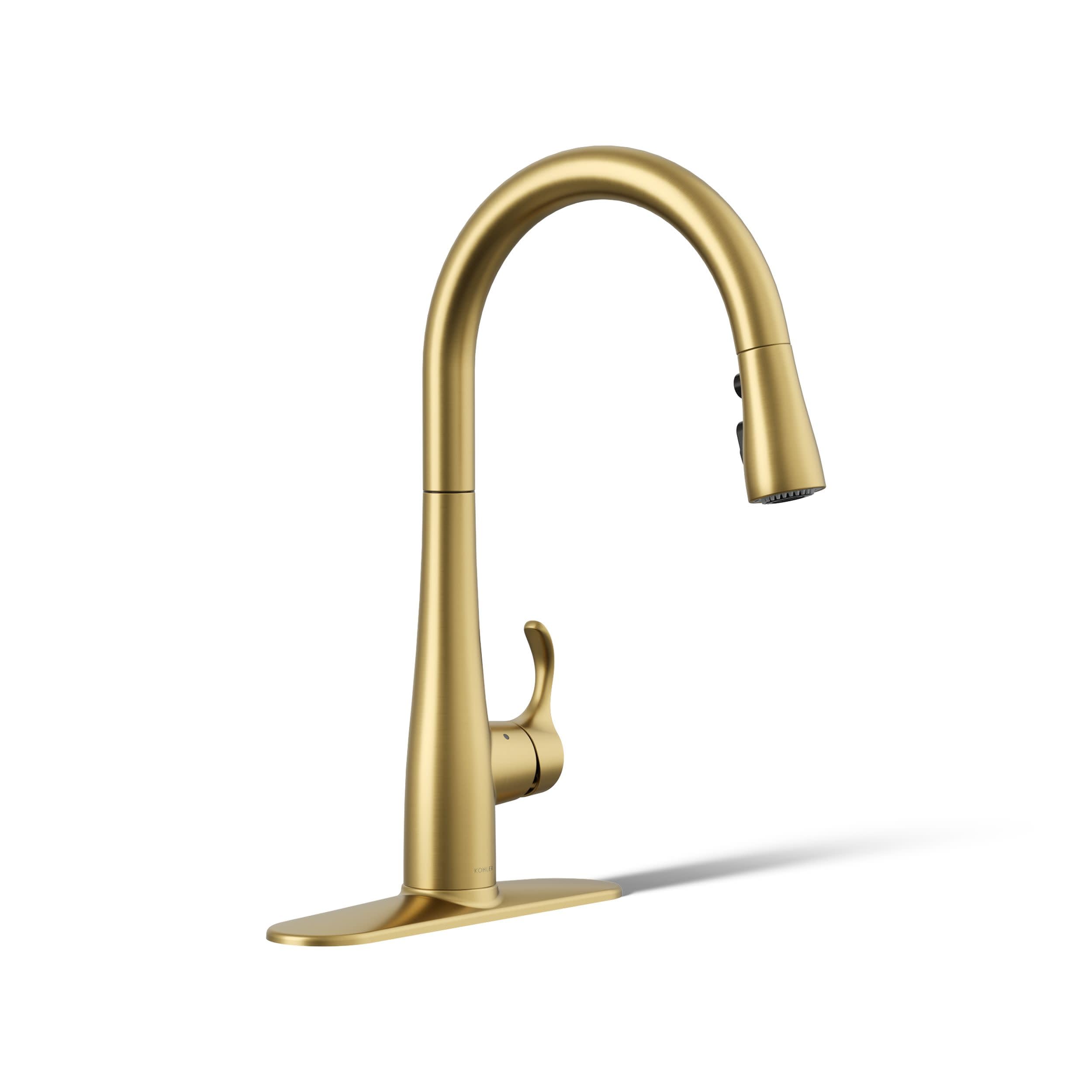 Kohler 22036-2MB Simplice Touchless Pull Down Kitchen Faucet, Kitchen Sink Faucet with Pull Down Sprayer, Vibrant Brushed Moderne Brass