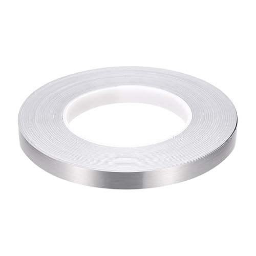 Rebower Cinta adhesiva autoadhesiva para azulejos, para decoración de piso de pared, 0.47 pulgadas x 55 yardastono plateado