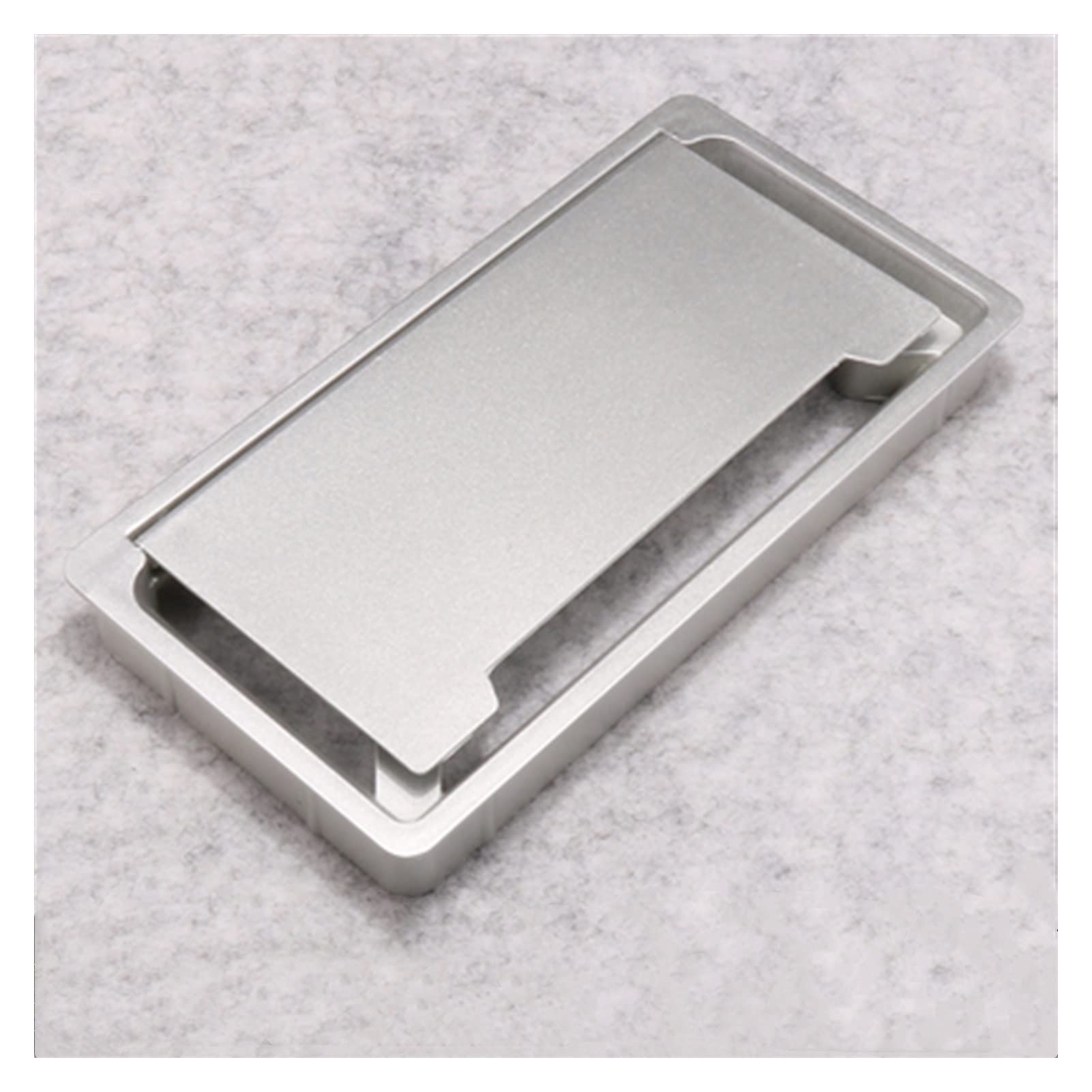 Guarnizione da Tavolo Copriforo for Cavi in ABS Base Rettangolare for Tavolo Uscita Cavi Scrivania for Computer Passacavo Protezione for Cavi Organizzatore Ferramenta for mobili(Silver)