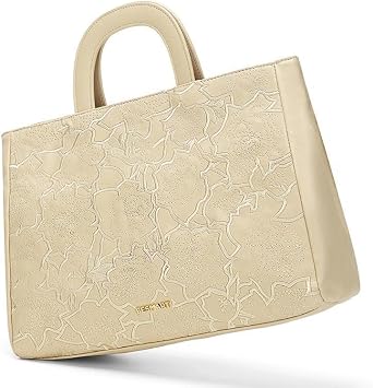 BESMART Tote Handbag for Women, Elegant PU Tote Bag with Exquisite Embroidery Design, Trendy Tote for Work Commute Travel