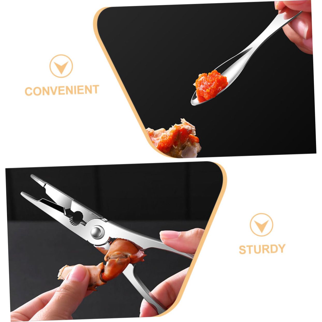 PRETYZOOM 5 Juegos Herramientas para Comer Mariscos Inoxidable Incluye Tenazas y Tenedores para Cangrejo y Langosta Diseño Antideslizante y Duradero para Facilitar Extracción de Carne Cocina