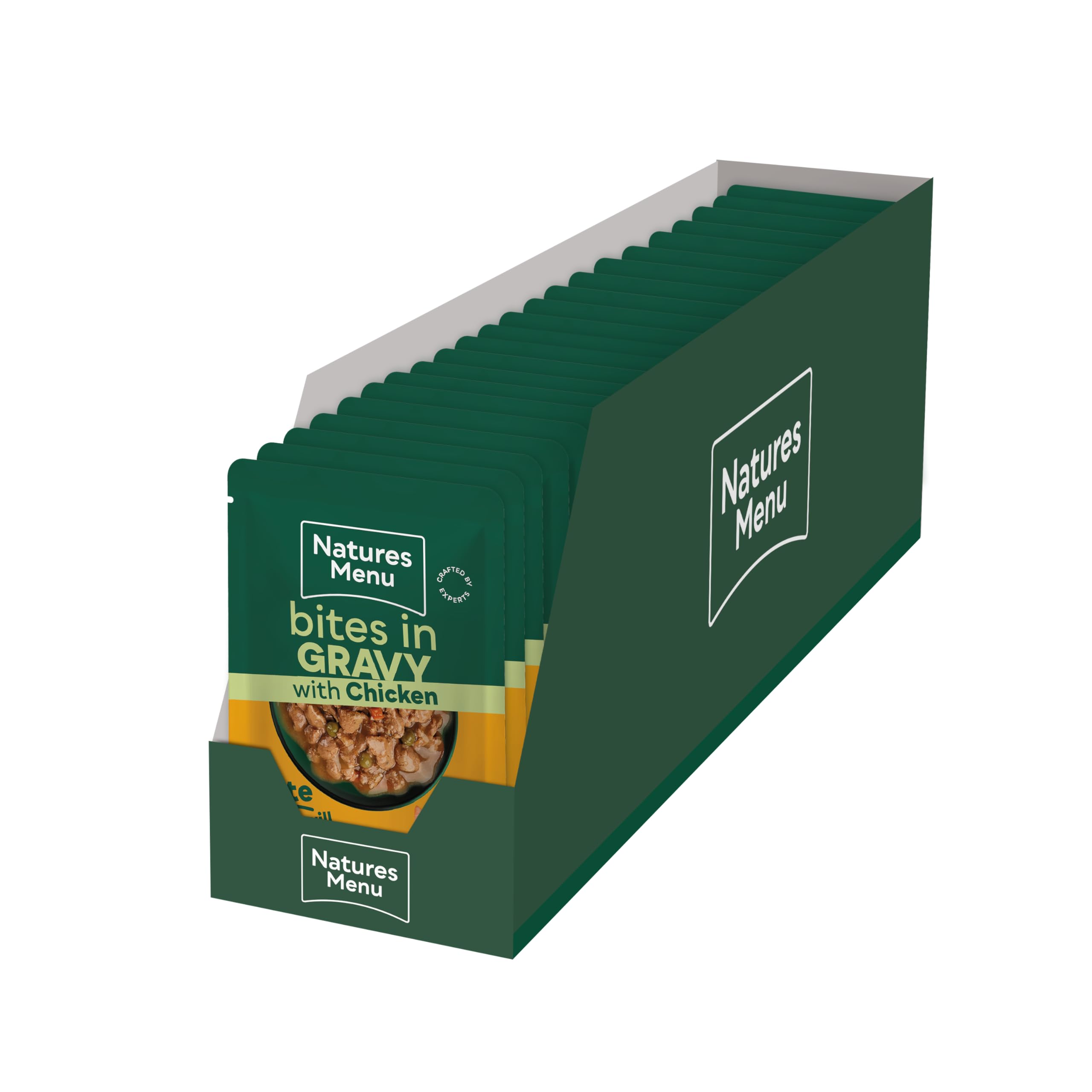 Natures Menu Bites in Gravy Wet Cat Food in Pouches with Chicken 22 x 85g