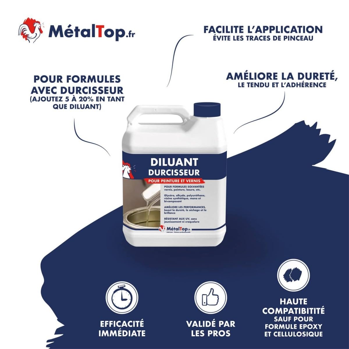 Metaltop - Diluant Durcisseur - IIncolore - RAL Incolore - Pot 1.8 L