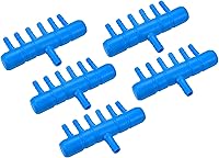 Vista 11 de uxcell 5 unids 0.315 in a 0.217 in 2 vías línea de aire tubo divisor conector pecera tanque oxígeno tubo aire adaptador para acuario, azul