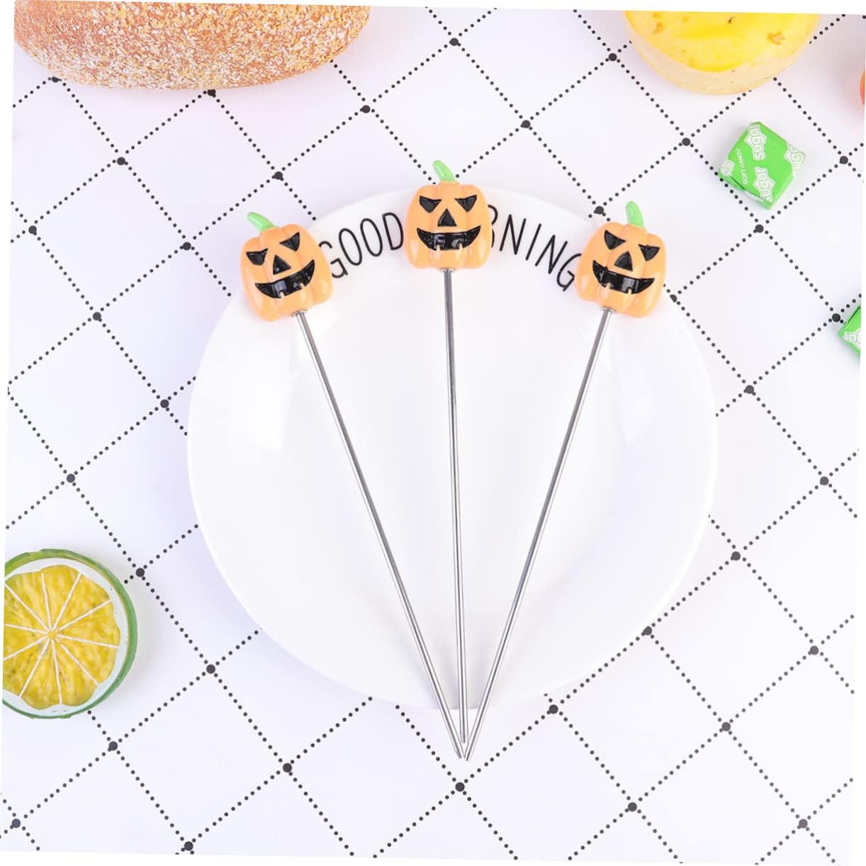 COLLBATH 4pcs Pumpkin Shape Cake Tester Pin Stainless Steel Baking Tool for Muffins and Food Grade Baking Tester for Accurate Results