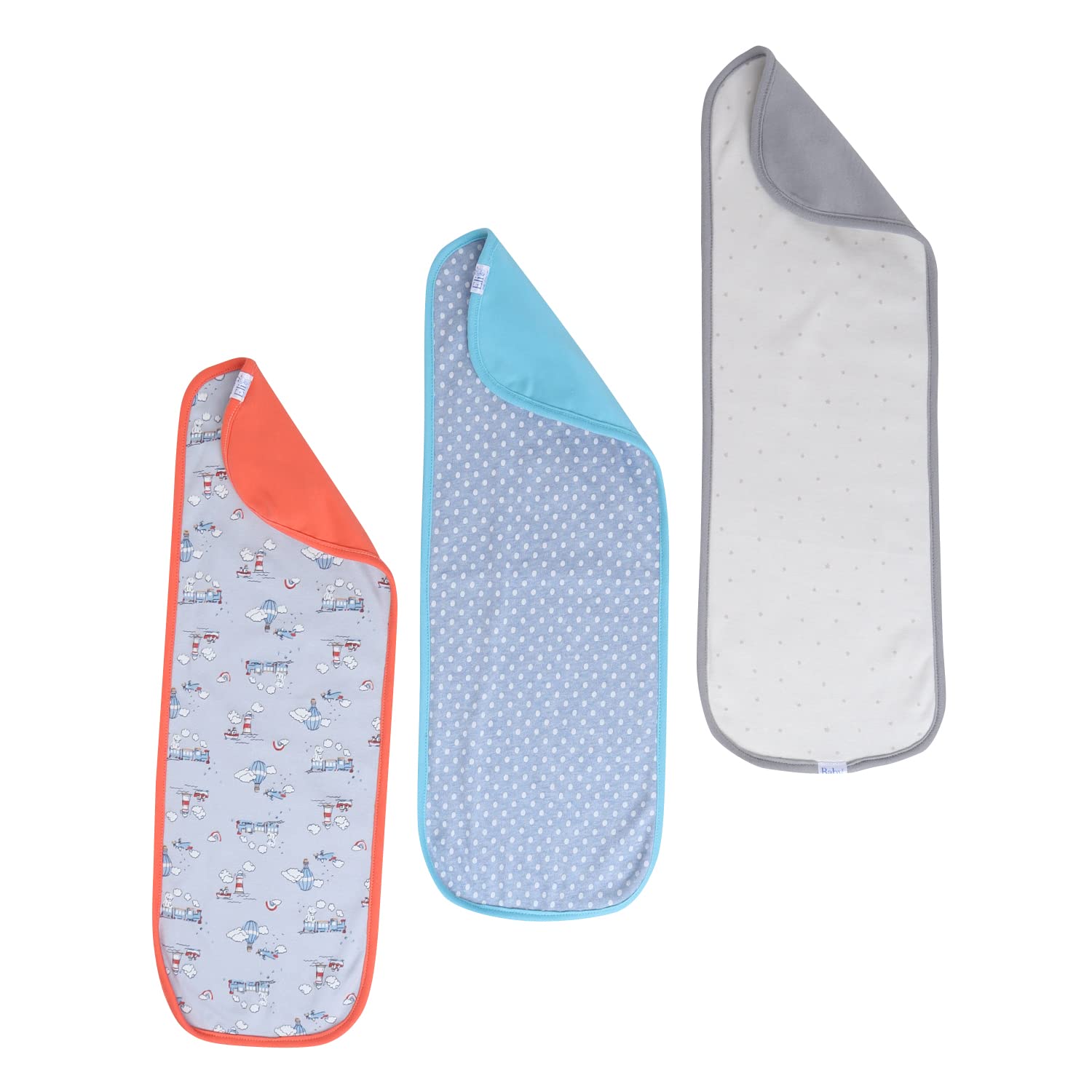 Baby Eli Newborn Premium Cotton Reversible Burp Cloth for Baby boy & Baby Girl (0-12 Months)- Pack of 3_MBEU20
