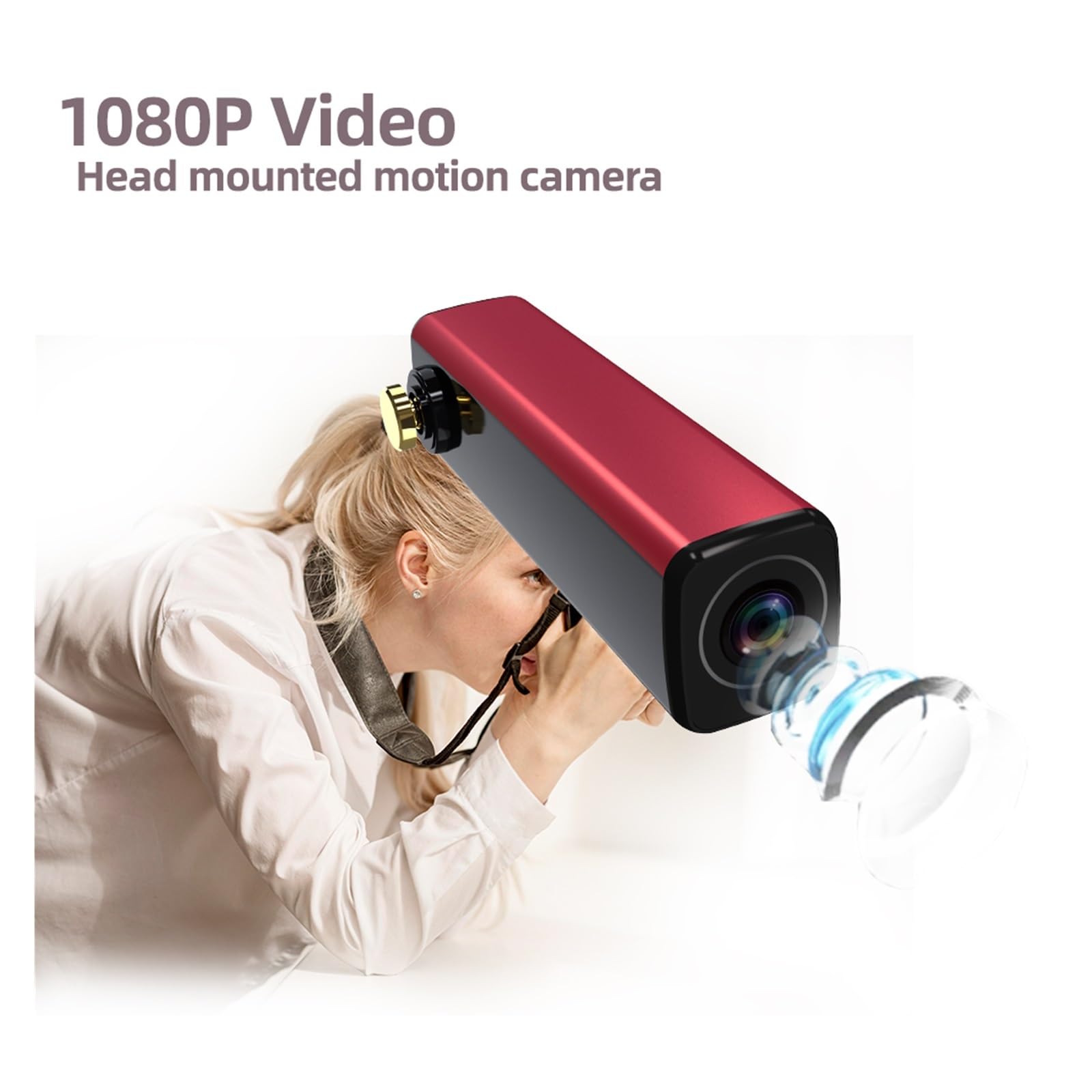 Macchina Fotografica d'azione Action Camera Head Mounted Digital WiFi Camera 30FPS Video Camcorder Long Time Cam for La Registrazione di Vlog(with 64GB TF Card)