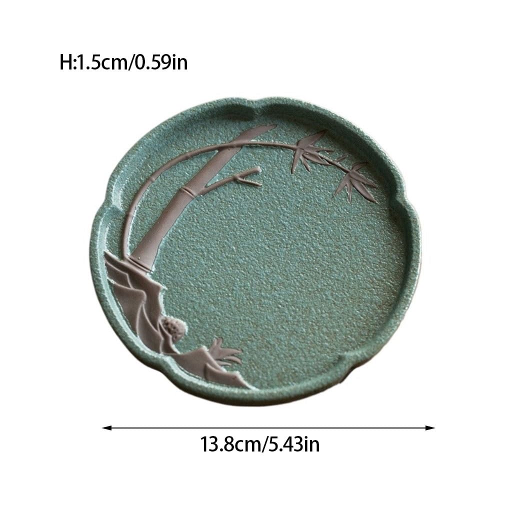 Bandeja de té Kong Fu, Bandeja de té de cerámica pequeña, Bandeja de Comida para Restaurante, Bandeja Decorativa, Bandeja de Almacenamiento para Juegos de té (B)