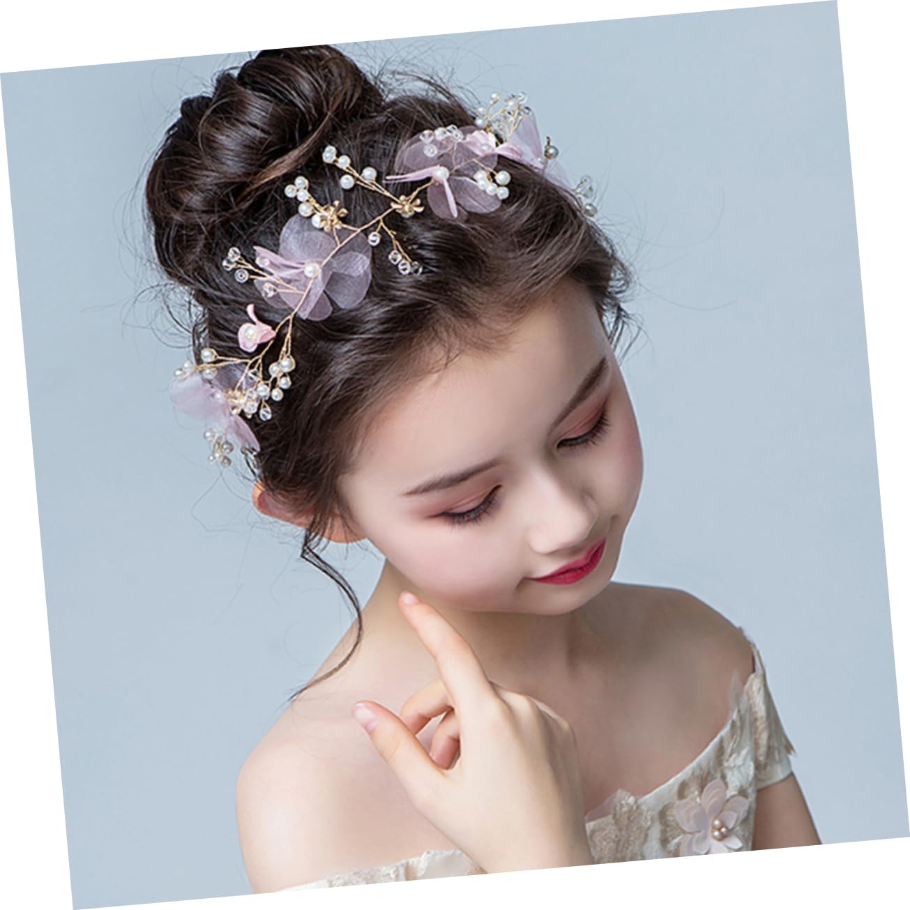 Didiseaon 3piezas Diadema De Flores Perlas Para Bodas Accesorio De Pelo Elegante y Celebraciones