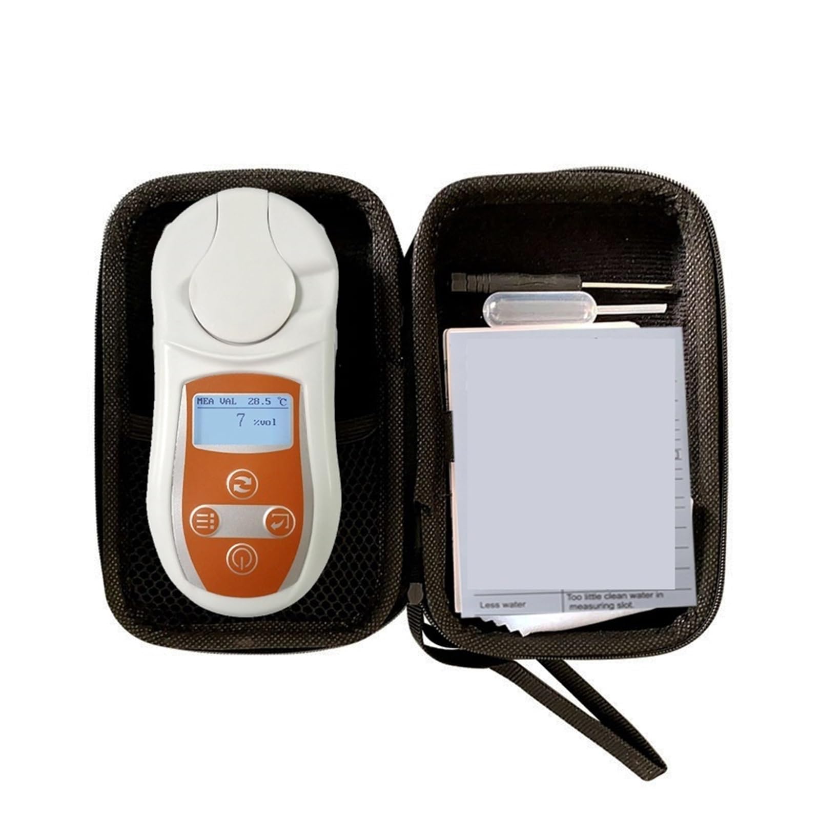 0-75%Vol Auto -Alkohol -Refraktometer for Alkohol messen Werkzeug 0.1%Vol Auflösung digitaler Hydrometer -Konzentration Spirits Tester Einfache Kalibrierung und Bedienung