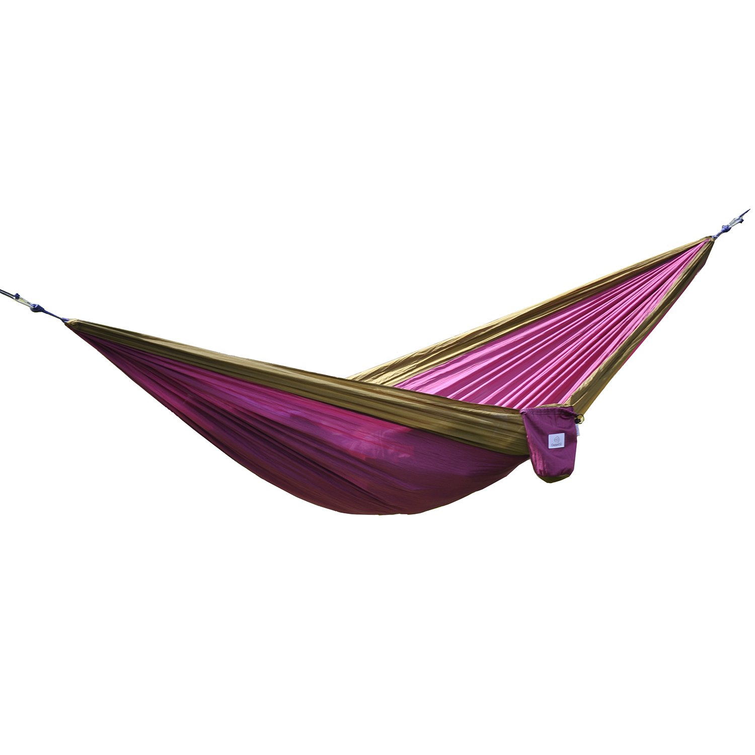 Portable Parachute Camping Hammocks Lightweight Nylon Fabric Travel Hammock (Brown/Purple, 295cm x 198cm/Double)