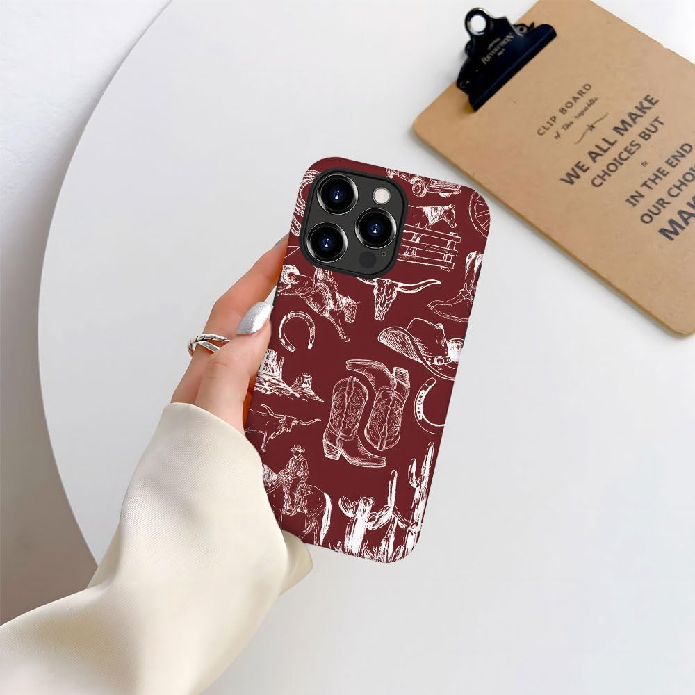 Compatible with iPhone 16 Pro Max,Anti-Scratch Frosted Case Cover,Collage Country Cowboy - Image 4