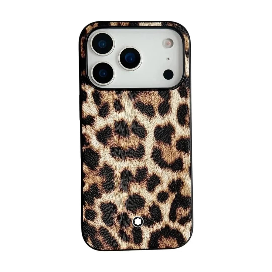 Funda Protectora de Silicona y Cuero para iPhone Air (con Estampado de Leopardo)