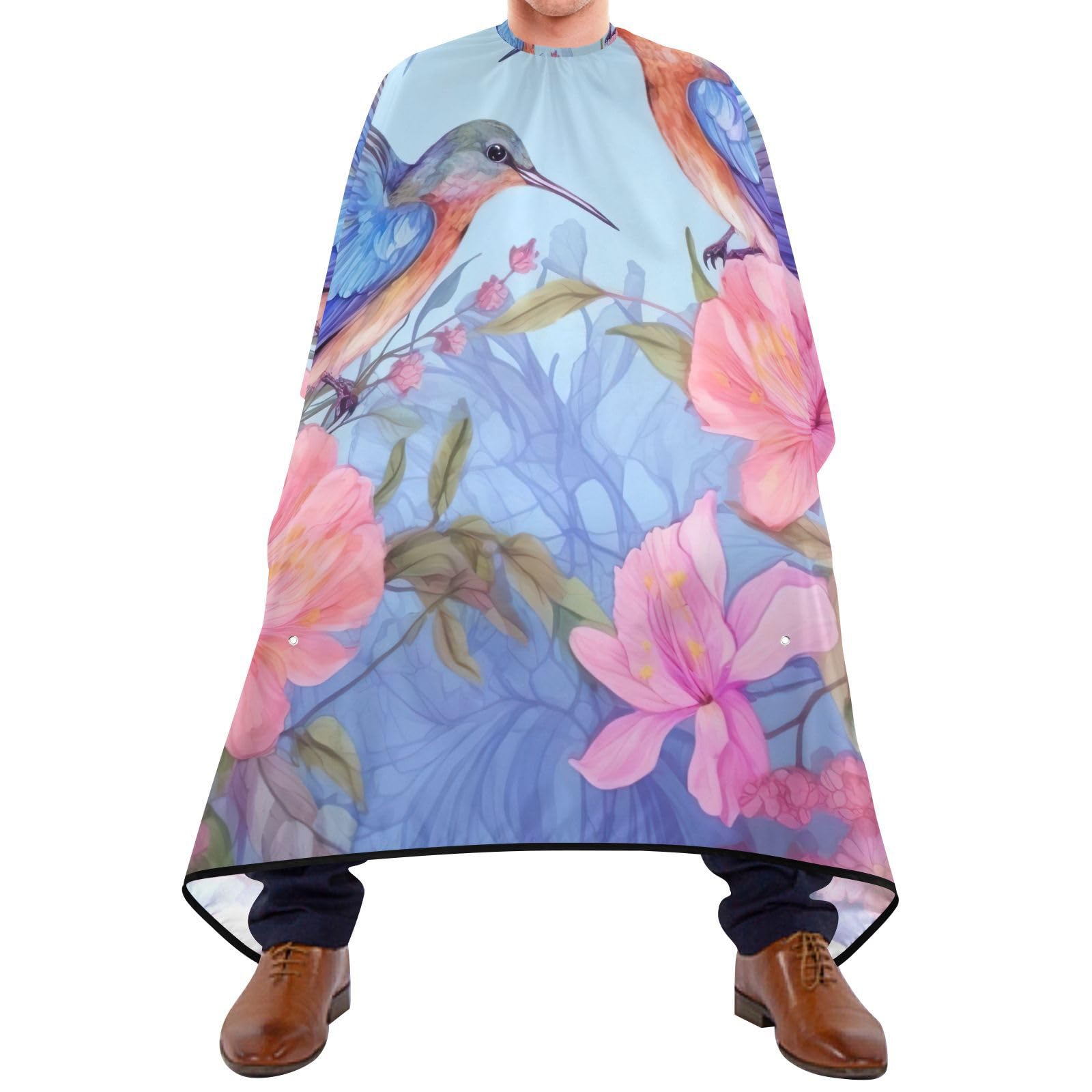 Hezely Watercolor Hummingbirds Hair Dye Cape, Barber Cape for Adults,Waterproof Salon Cape,Waterproof Hairdressing Styling Hair Cutting, 65