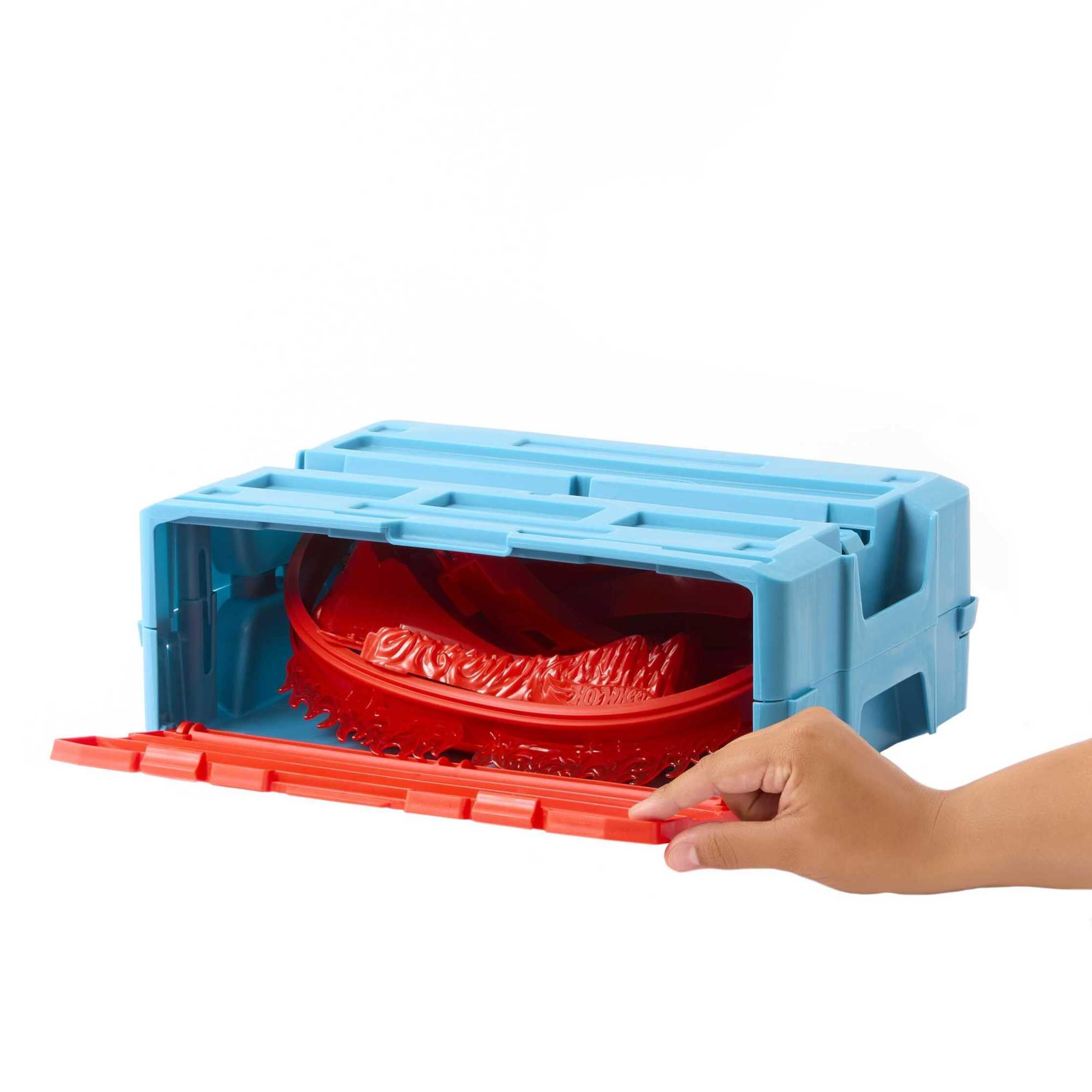 Hot Wheels Track Builder Acrobacias de Fuego Pista para Coches de Juguete, Incluye 1 vehículo, +6 años (Mattel HMC04)
