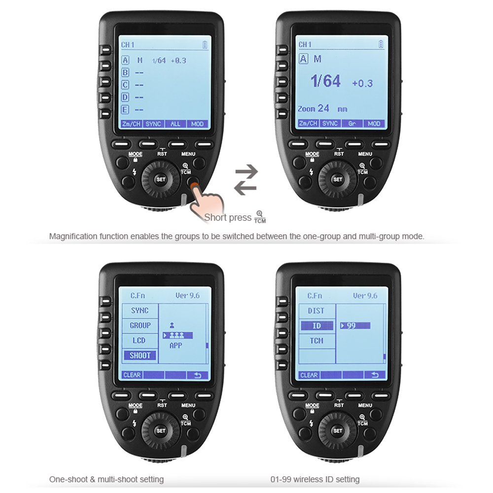 Godox Xpro-S Disparador a Distancia de Flash TTL con Sistema Inalámbrico de Godox X 2.4G, 1 / 8000s, HSS, TTL, para Sony a7II, a7, a99, ILCE-600L, a9, A7R, A7RII, a350, DSC-RX-10, etc