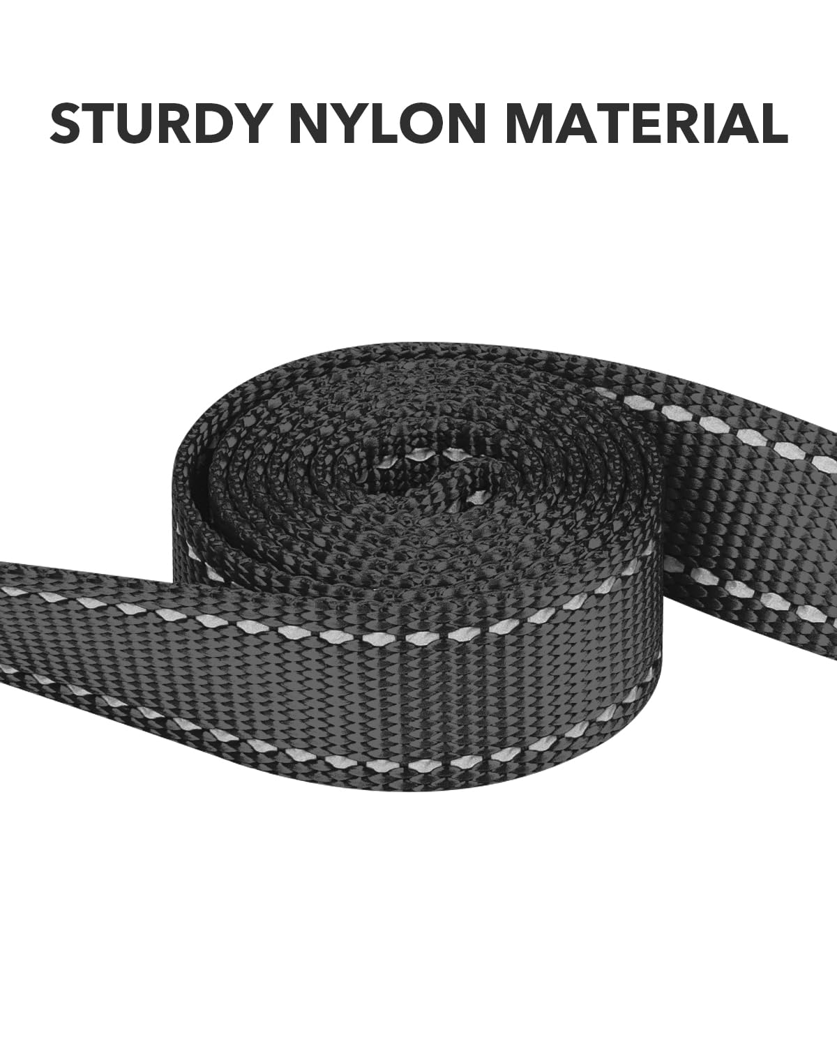 Taglory Guinzaglio per Cani Riflettente con Manico Imbottito e Gancio in Metallo, Nylon Resistente Addestramento Cane Guinzaglio, 1.2 m x 2.5 cm, Nero