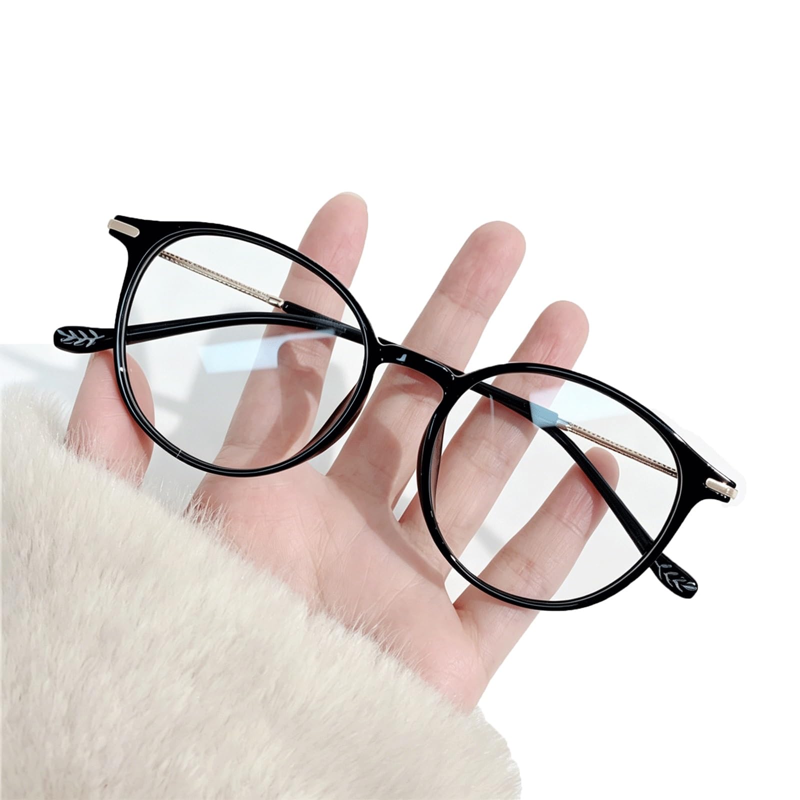 Gafas con luz azul para ordenador monturas redondas sin receta completas doradas