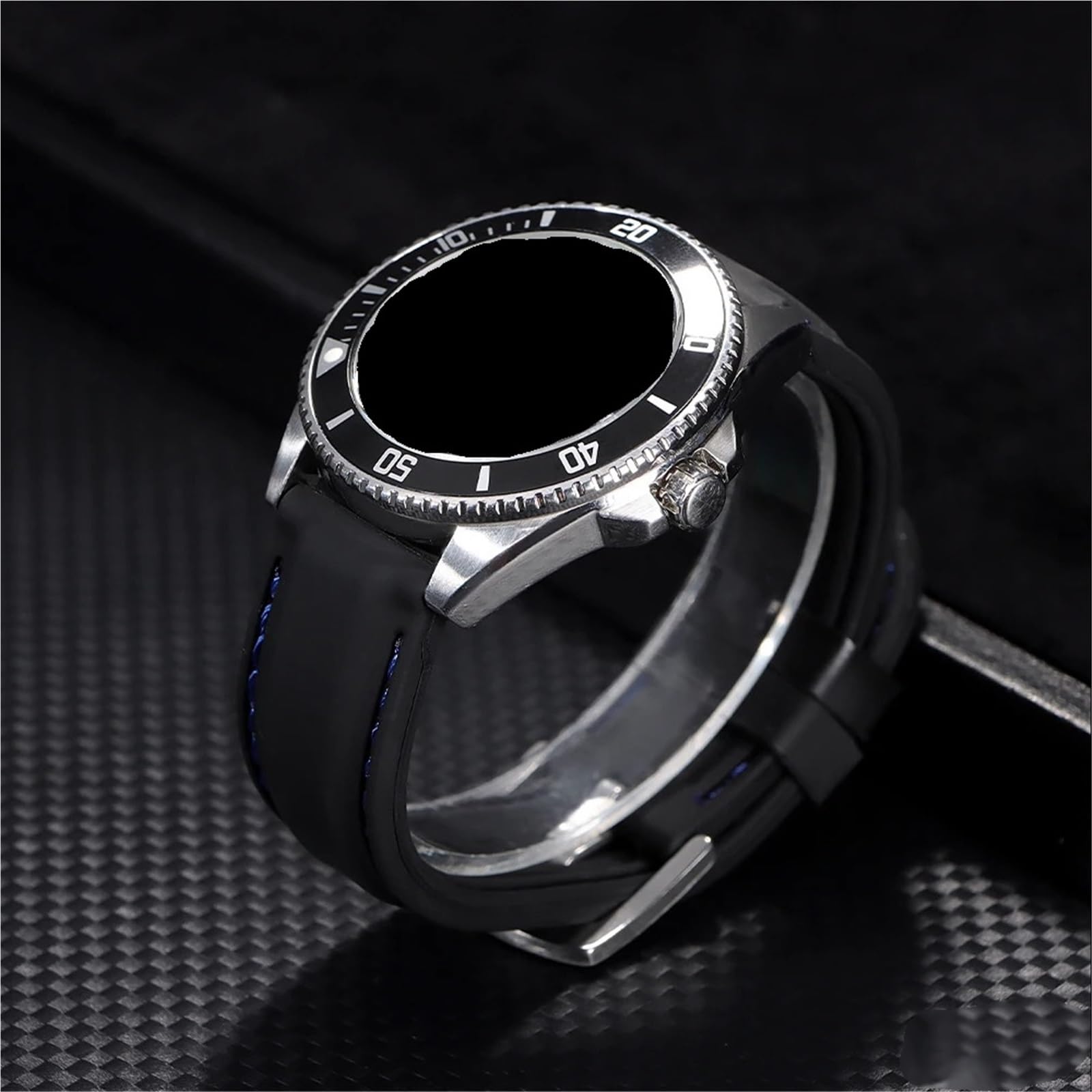 Gumowy pasek do zegarka 20 mm 22 mm bransoletka na nadgarstek miękki silikonowy pasek mężczyźni kobiety sport (czarno-czerwony_22 mm)