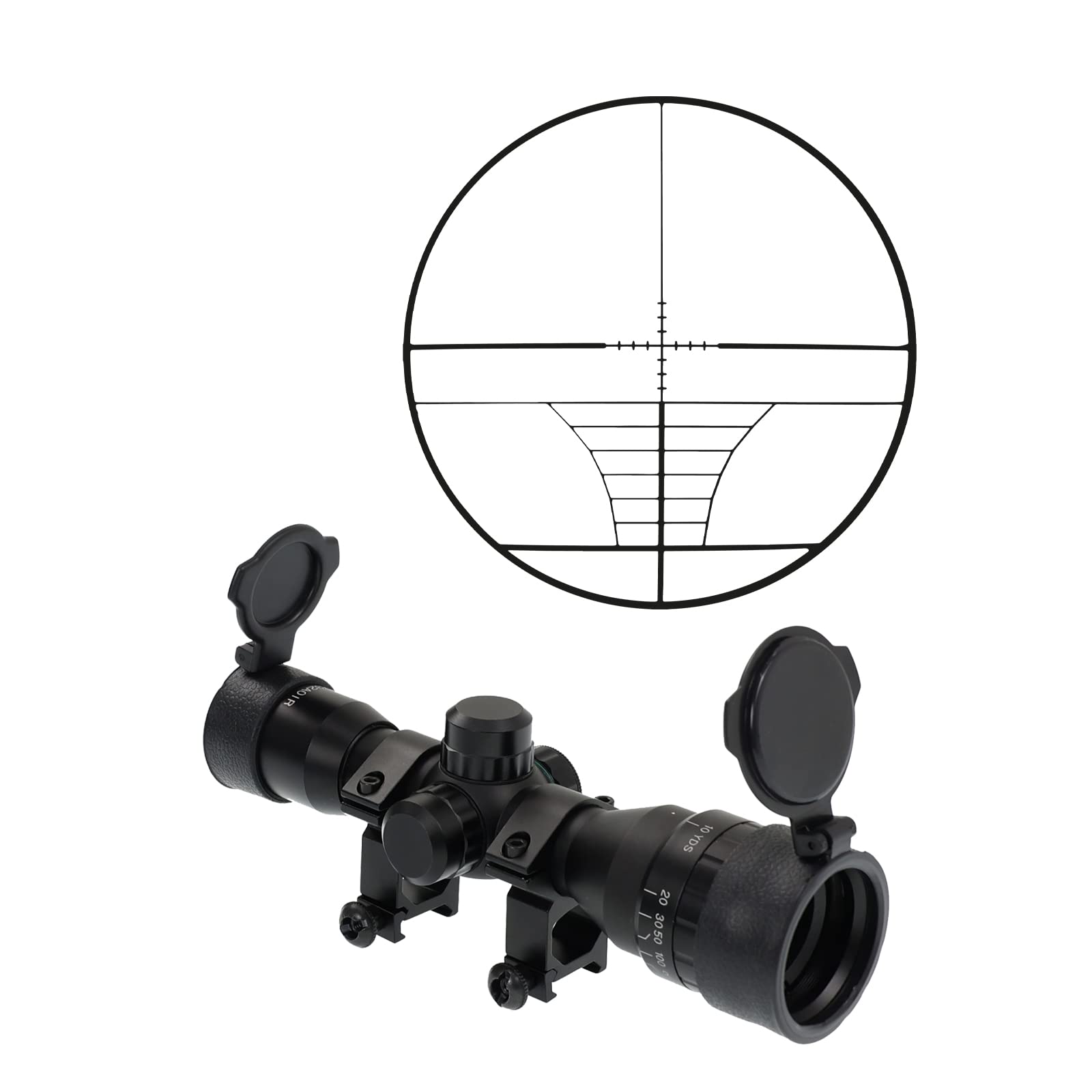 X-Bow FMA 4x32 AOIR - Zielfernrohr; auch Weite Distanzen erreichen - das Visier ist Wasser-, Nebel- und prellschlagfest, Scope für Luftgewehr und Armbrust