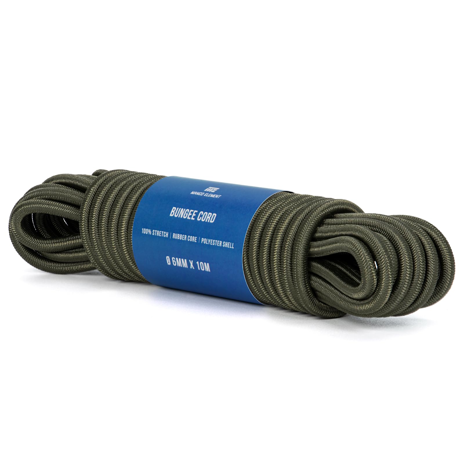 Manco Element Bungee Cord 6mm x 10m Elastic Cord Shock Cord - Army green