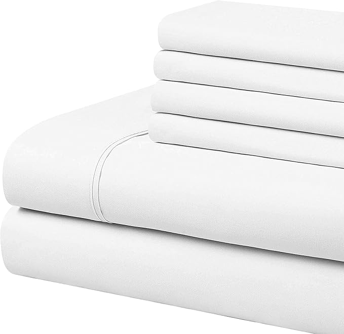 BALAJI EXPORT 6 Piece Hotel Quality Bedding Sets Includes- Extra Soft Flat Bedsheets, 8