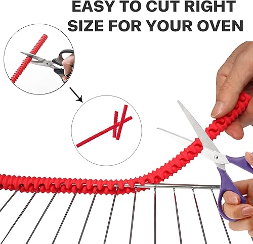 Miniatura 6 de Protectores de horno extra largos de 22 pulgadas, paquete de 2 protectores de horno resistentes al calor para estantes, protector de borde de
