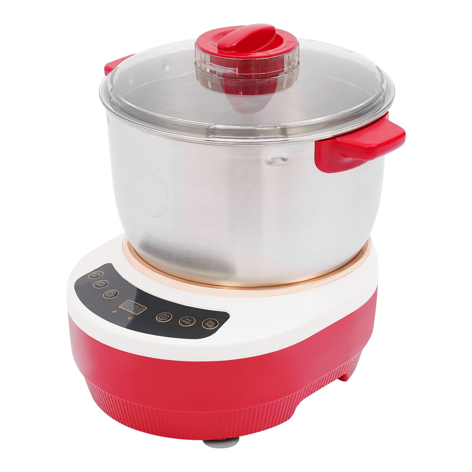 Teigknetmaschine 7L Edelstahl für Brot Nudeln, Küchen-Teigmixer | 304 Edelstahl, 250W Motor für gleichmäßiges Kneten, Sichtdeckel ermöglicht einfache Prozesskontrolle