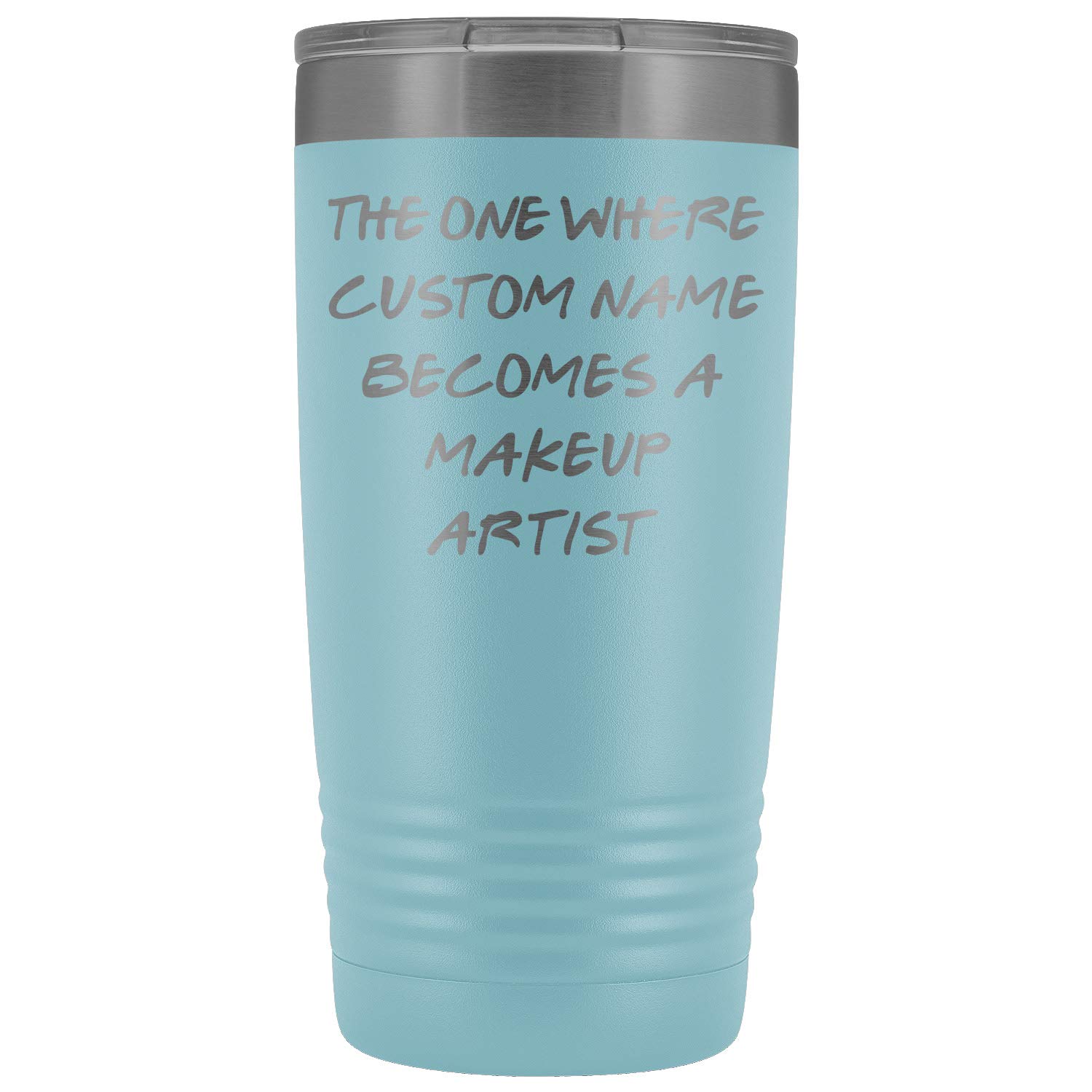 freedomlook Personalized Makeup Artist Tumbler, Makeup Artist Work Present, Makeup Artist Career Job, Appreciation For Men & Women (20 oz, Light Blue)