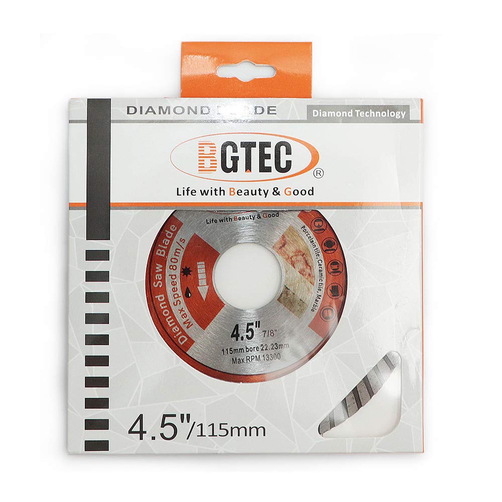 BGTEC 10 piezas de 115 mm de diamante ultradelgado de diamante Turbo Blade para baldosas de cerámica piedra de granito